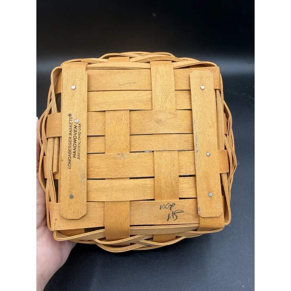 Longaberger 2001 Small Catch All Basket 🧺✨ w/ Protector • Handwoven Maple